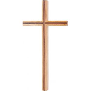 Croix Murale En Bois,25.5x13 Cm Fait À La Main Catholique Noyer Croix Église Chrétienne Ornement Suspendu Sainte Croix En Bois Debout Avec Remplissage Caoutchouc Pour Maison Décor Pâques - Neuf