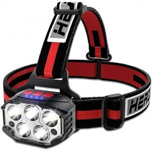 Lampe Frontale Rechargeable À Led Ultra-Lumineuse Avec 3 Perles De Lampe Pg+2cob, Idéale Pour Le Camping, Le Cyclisme, La Course À Pied - Neuf