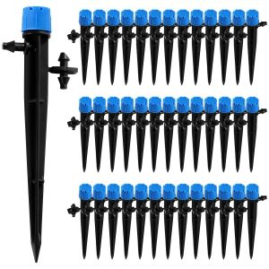 40 Pièces Goutteur Irrigation Réglable,360 Degrés 8-Trou Micro Asperseur Goutte à Goutte pour Tube 4/7mm,Goutteur d'irrigation Insertion,Bleu (avec Connecteur) - Neuf