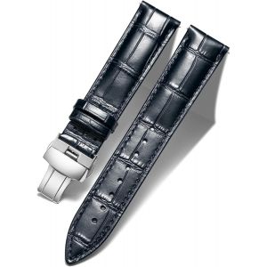 Cauc-Bracelet De Montre En Cuir Femme Homme 12mm-24mm Bracelet De Remplacement Avec Boucle De D&eacute;ploiement Papillon Argent/Or/Or Rose - Neuf