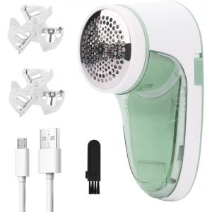 KALANKA-Rasoir Anti-Peluches Portable &eacute;lectrique pour Pull et Laine avec c&acirc;ble USB et 2 Lames de Rechange - Neuf