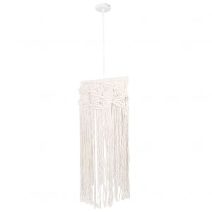 HJLIAN Abat-jour en corde de coton tissee a la main, lampe murale en macrame boheme, decoration de lustre, 85-265 V - Neuf