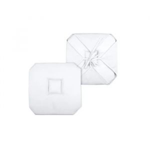 Coussin Galette De Chaise 4 Rabats 40x40cm Blanc Chinee - Neuf