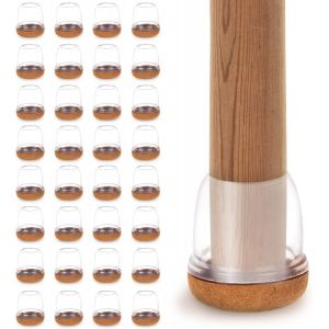 Lot De 32 Protège-Pieds De Chaise En Feutre, Embouts En Silicone, Coussinets De Chaise, Patins De Chaise, Protège-Pieds De Meubles Pour Protéger Les Sols Des Rayures Et Du Bruit - Neuf
