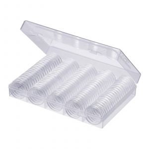 Boîte De Rangement De Pièces En Plastique Porte-Pièces De Collection De 30 Mm Capsules De Pièces De Monnaie Avec Organisateur De Rangement - Neuf