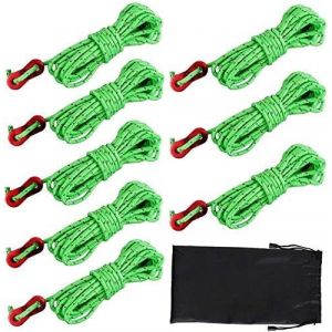 Yemaesre-8pcs Corde Tente Camping Avec Tendeurs De Tente, Corde De Tente Réfléchissante Corde Camping Corde En Nylon Pour Le Camping Randonnée Auvent Tente, 4mm*4m - Neuf