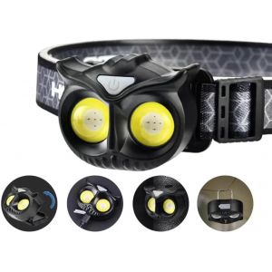 Lampe Frontale Led Rechargeable En Forme De Hibou, Lumière Blanche Et Rouge, Double Source De Lumière, Lumière ?Il De Chat, Mini Éclairage Animal Mignon Avec Aimant Et Crochet. - Neuf