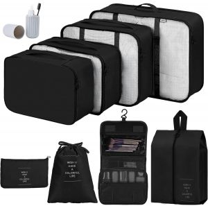 9 Bo&icirc;tes De Rangement Pour Val S - Sacs &Agrave; V&ecirc;tements, Sacs &Agrave; V&ecirc;tements, Sacs &Agrave; V&ecirc;tements, Sacs De Rangement, Sacs De Rangement &Eacute;tanches Avec Sac &Agrave; Cosm&eacute;tiques, Sac &Agrave; Chaussures (Noir) - Neuf