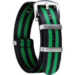 Bracelet De Montre En Nylon Balistique Militaire Remplacement Bracelet Montre Tressé Avec Noir/Argent Boucle En Acier Hommes Femmes 20 Couleurs 18mm 20mm 22mm 24mm (Version De Mise À Niveau).[U2372] - Neuf