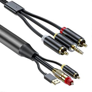 Câble de conversion audio numérique-analogique,câble audio numérique SPDIF/optique et câble audio coaxial vers analogique L/R RCA pour téléviseur - Neuf