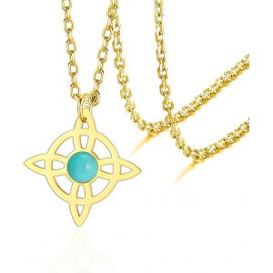 Kal-Sorci&egrave;res Noeud Collier En Acier Inoxydable Magique Sorci&egrave;re Noeud Celtique Noeud Sorcellerie Collier Irlandais Wiccan Pa&iuml;en Bijoux Pour Femmes Adolescents - Neuf