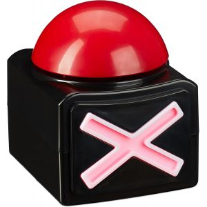 Buzzer Avec Son Et Lumi&egrave;re,Accessoire De F&ecirc;te De Soir&eacute;es Jeux,Fonctionne &Agrave; Piles,Plastique,Rouge/Noir - Neuf