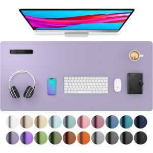 Sous-Main, Tapis De Bureau En Cuir Pu, Tapis De Souris, Protection De Bureau Antid&eacute;rapante, Bloc-Notes De Bureau &Eacute;tanche Pour Le Bureau Et La Maison (91 Cm X 43 Cm, Lavande) - Neuf