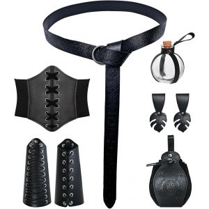 Cauc-Accessoires De Chevalier M&eacute;di&eacute;val Viking, Ceinture En Cuir, Bretelles, Bouteille Magique, Costume De Sorci&egrave;re R&eacute;tro M&eacute;di&eacute;val - Neuf