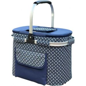 SJZG-Panier Pique-Nique Isotherme - Sac Glaci&egrave;re Grand Volume Avec Support Lat&eacute;ral - Pour Camping, Voyage Et Famille - Bleu Saphir - Neuf
