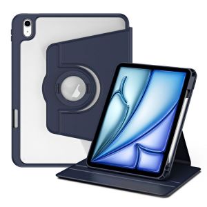 Housse En Cuir Détachable 360° Pour Ipad Air 11 (2024/2025) - Bleu Foncé - Neuf