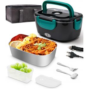 MEVRONISSHOP-Boîte à déjeuner électrique 1,5 l Lunch Box Chauffante, Gamelle Chauffante,3 en 1 Boite Chauffante Repas(12V / 24V / 220V), Portable Gamelle Chauffante, 55W Boite a Repas Chauffante pour - Neuf