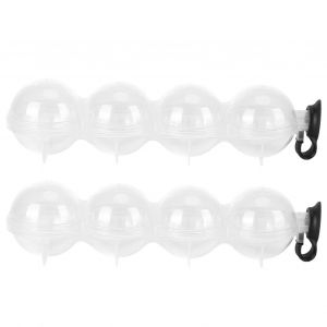 Hjlian Lot De 2 Moules A Glacons Ronds En Polypropylene A 4 Trous Avec Couvercle En Silicone Pour La Fabrication De Glacons - Neuf