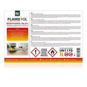 Höfer Chemie 6 x 1 L (6 L) FLAMBIOL® Kit d¿essai bioéthanol pour cheminée, Foyer à éthanol, Table à feu et cheminée bioéthanol - Neuf