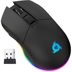 Blaze - Souris Gamer sans Fil RGB - Nouveauté - Rechargeable - Capteur Haute Précision avec Batterie Longue Durée - 6000 DPI Réglable - Modes et sans Fil (Rose) - Neuf