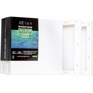 Tianyi-Toile Peinture 20x20, Lot De 6 Toiles À Peindre 100% Coton, 280gsm Canvas Painting 20x20, Toile À Peindre, Chassis Entoilé, Canvas 20x20 - Neuf