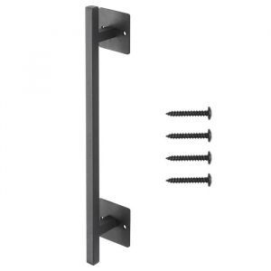 Poign&eacute;e de Porte de Grange-Duoku-32 cm-Robuste et Rustique en M&eacute;tal avec Rev&ecirc;tement Antirouille-Fabriqu&eacute;e en Acier au Carbone - Neuf