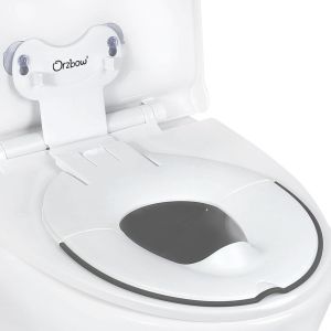 Chenquansarl-Pliable Reducteur Toilette Enfant, Portable R&eacute;ducteurs De Toilettes Avec Barri&egrave;re &Agrave; L'urine, Universel Adaptateur Toilette Enfant Avec Ventouse, Longueur Ajustable, Facile &Agrave; Installer, B - Neuf