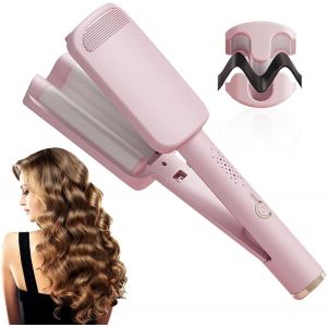 Kal-Fer À Boucler -Grandes Boucles -Pour Cheveux -32 Mm -Avec Protection Anti-Brûlure -Fer À Boucler À Vagues Françaises -Avec 4 Températures Réglables -Fer À Boucler Sans Fil -Bigoudi Automa - Neuf