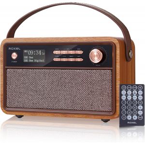 CHECARZHN--NO1-Rétro D1 Enceinte Dab/Fm Radio Wireless Bt | Réveil De Chevet Avec Fonction De Veille ¿ Extérieur Rustique, Rechargeable Sur Secteur Et Usb, Compatible Avec Carte Tf, Aux Et Usb - Neuf