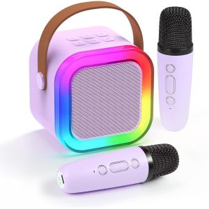 ERYI-Micro Karaoke Enfants Avec Micro Sans Fil, Cadeau Fille 4-12 Ans Anniversaire Jouet Fille 3-12 Ans Micro Enfant Cadeau Ado Fille Micro Sans Fil Karaoke Jouet Garcon 4-12 Ans Musique Enfant - Neuf