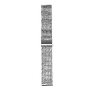 Bracelet De Montre En Acier Inoxydable À Mailles De Requin De 22 Mm Avec Boucle Déployante (Motif Court Argenté) - Neuf