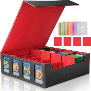 Chenquansarl-Boîte De Rangement Pour Cartes À Collectionner, Plus De 3 000 Cartes Mtg Avec 24 Intercalaires Colorés Et 4 Supports De Cartes, Boîte De Collection De Cartes Commander Avec Fenêtres D'af - Neuf