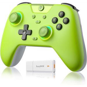 KALANKA-X05 Manettes PC Sans Fil Rechargeable avec RGB/Vibration/Hall Joystick/Hall Trigger, Manette PC Bluetooth pour Switch/Mobile/Android/iOS/Android TV Box, 750 mAh,Vert - Neuf