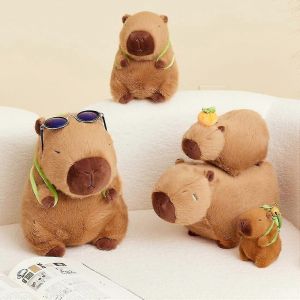 Jouet en peluche Capybara,25cm Capybara portant tortue Jouet Capybara doux r&eacute;aliste Peluches en peluche,animal en peluche capybara,Poup&eacute;e douce capybara Capybara Plus - Neuf
