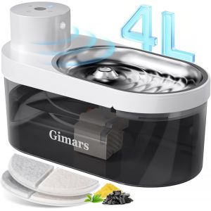 Yemaesre-4l Fontaine Chat Sans Fil, Fontaine À Eau Pour Chat À Pile, Avec Détecteur De Mouvement - Batterie 5000mah, Distributeur Eau Pour Chats Et Chiens Automatique Silencieux, Rechargeable, 2 Filt - Neuf