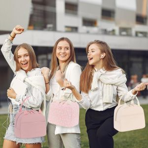 TZF-Boîte à déjeuner isolée pour femmes sac à déjeuner réutilisable en velours côtelé sac à main étanche glacière thermique sac à déjeuner grande capacité (rayures kaki) - Neuf