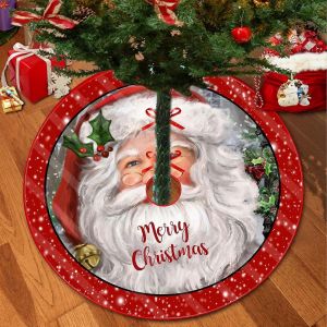 Jupe de sapin de No&euml;l 48"" rouge en peluche &agrave; motif flocon de neige, compatible avec Daiosportswear, d&eacute;coration hivernale pour No&euml;l et Halloween - Neuf