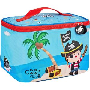 SHILIU-Lunch Box Enfant Imprim&eacute; Pirates Bleu Rouge - Sac Isotherme Repas Lavable L&eacute;ger Ecole Primaire Maternelle - Boite a Gouter P[ - Neuf