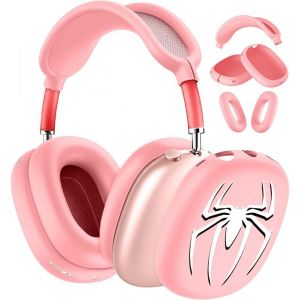 LORANKA-Coque 3 en 1 en silicone pour &eacute;couteurs Apple AirPods Max, accessoire AirPod Max, housse de protection pour bandeau, oreilles, anti-rayures et anti-transpiration (rose araign&eacute;e) - Neuf