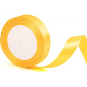 Ruban En Satin Jaune Dor&eacute; De 20 Mm De Large Pour Emballage Cadeau Halloween Pour Cadeaux,G&acirc;teaux,N?Uds Pour Cheveux,Bouquet,Travaux Manuels,Mariage,D&eacute;coration De Voiture - Neuf