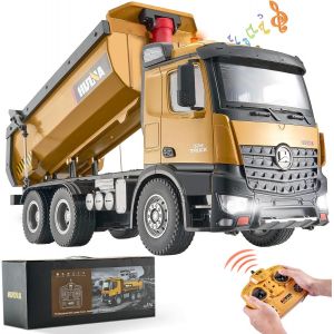 Camion À Benne Basculante Télécommandé,10 Canaux,Camion-Benne Rc Échelle 1:14,Jouet Véhicule De Construction Avec Lumière,2 Piles Rechargeables,Pour Enfants,Garçons,Filles,8 Ans Et Plus - Neuf