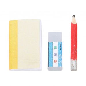 10 Set Maison De Poup&eacute;e Papeterie Set Crayon Gomme Cahier Bricolage Miniature Fournitures Scolaires Photo Props - Neuf
