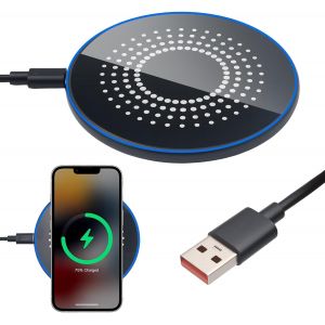 KALANKA-20WChargeur sans Fil, Chargeur Rapide sans Fil, Chargeur Max 20W Compatible avec Samsung Galaxy S24/S23/S22/S21/S20/S10, Chargeur sans Fil Qi Compatible avec iPhone 14/13/12/11, avec c&acirc;ble US - Neuf