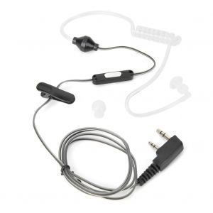 Oreillette micro tube a air, casque radio, protection contre les radiations, bouton PTT pour radio bidirectionnelle Baofeng 888S/5R 6R, noir - Neuf