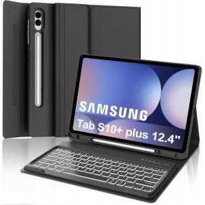 Clavier Samsung Galaxy Tab S10 Plus 12.4, Fran&ccedil;ais AZERTY, Coque Clavier R&eacute;tro&eacute;clair&eacute; 7 Couleurs D&eacute;tachable Bluetooth pour Samsung Galaxy Tab S10 +12.4 Pouces 2024, Noir - Neuf