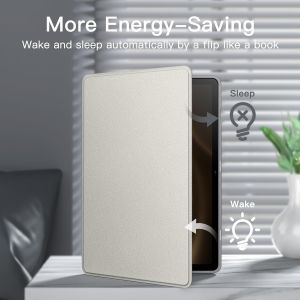 Coque Pour Samsung Galaxy Tab S9 Fe+ / S9 Fe Plus 12,4 Pouces Avec S Pen Porte-Stylet, Fine Folio Support Protecteur Tablette Housse &Eacute;tui, Multi-Angle Affichage (Argent) - Neuf