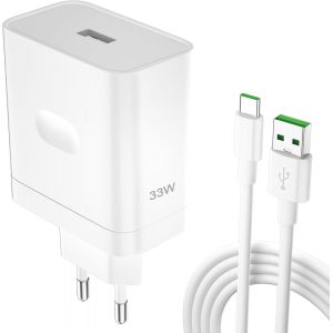 Ayu-Chargeur Supervooc 33w Et Câble Usb Tipo C 1 Metro Pour Téléphones Oppo Pad Neo Reno8 T A79 A38 A58 A78 A57 A77 Pour Oneplus Nord N20 N300 Ce 2 Lite 5g, Dart Charge Pour Realme C67 Narzo 50 9 Pro - Neuf