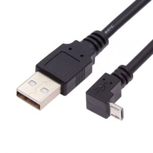 KALANKA-Câble USB vers micro USB, USB 2.0 mâle vers micro USB mâle 5 broches pour transfert de données, câble d'extension coudé à 90 degrés, 0,1 m - Neuf