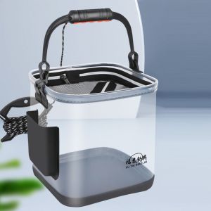 Seau De PêChe éPais ExtéRieur Grande Capacité Seau D'eau Transparent Eva Voyage Camping Seau De PêChe Pliable Avec PoignéE - Neuf