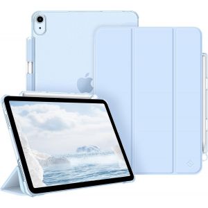 Coque Pour Ipad Air 11 Pouces M3/M2 (2025/2024) Et Ipad Air 5/4 10.9 Pouces (2022/2020) - [Rangement De Stylet] &Eacute;tui Transparent Mat, Housse Fine Veille/R&eacute;veil Auto, Bleu Ciel - Neuf
